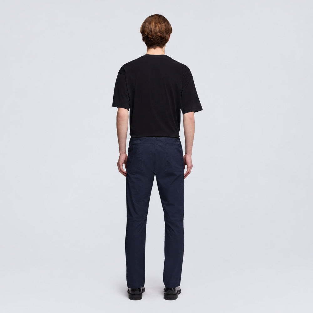 Back view of the Aspesi Revisited Trekking Trousers in navy, showing the patch pockets and shaped knees