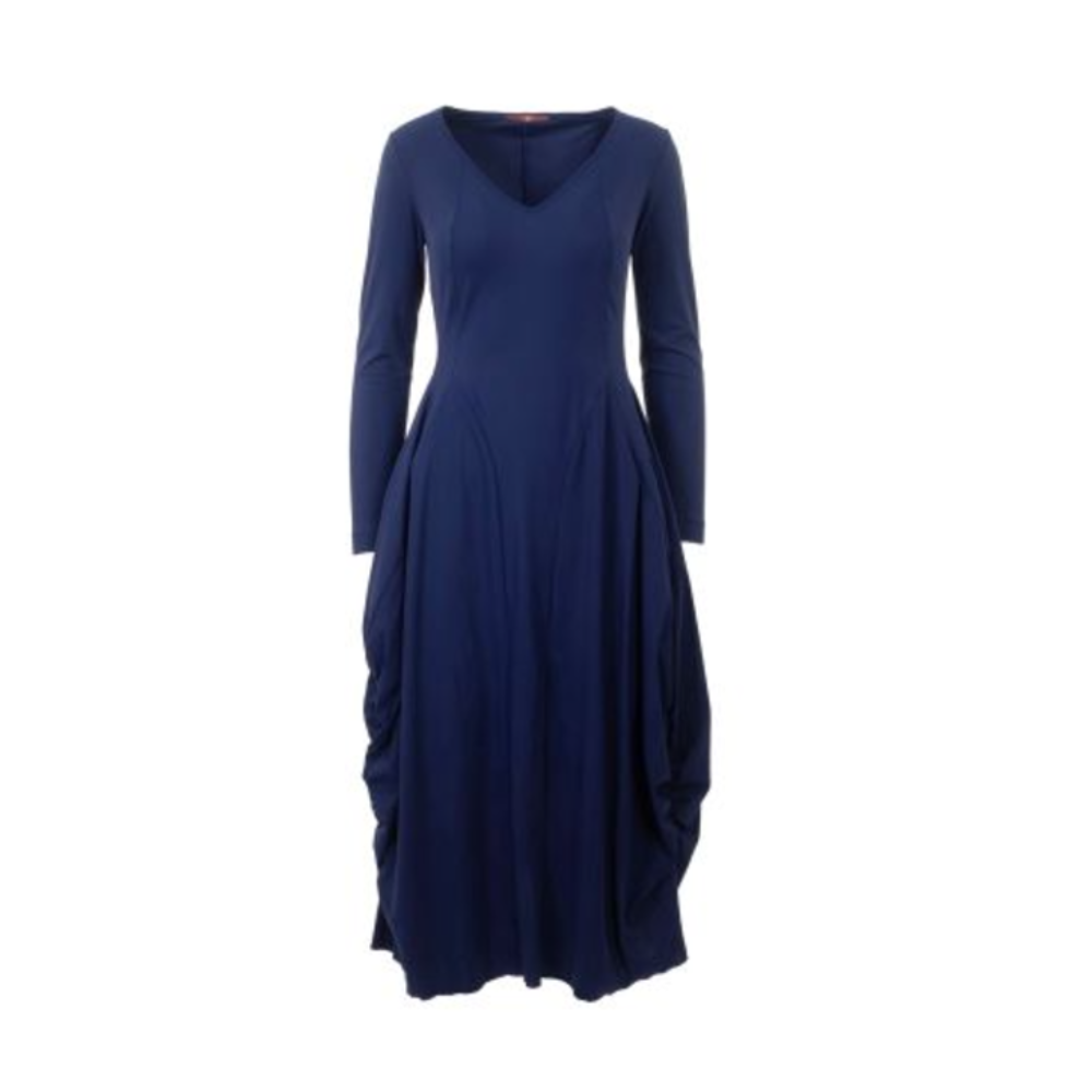 At-Length Dress in Navy Blue