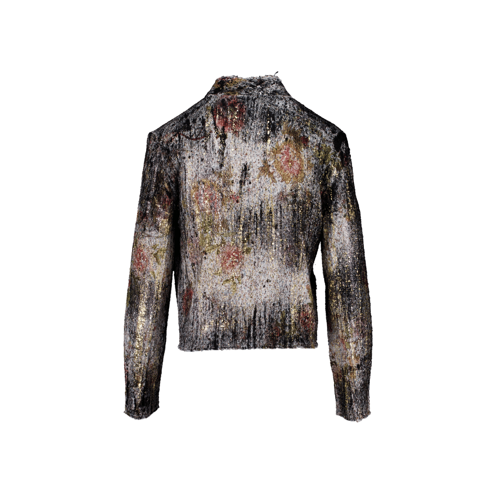 Avant Toi Cherry Blossom Print Laminated Knit Jacket in Wisteria - International designer fashion boutique Australia Riada Concept Woollahra