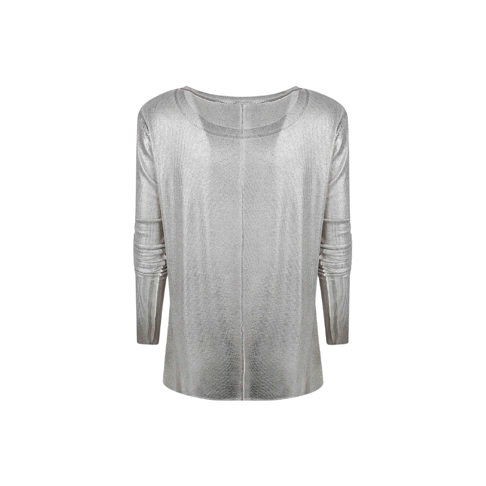 Avant Toi Ribbed Knit Sweater in Silver Laminate – International designer fashion boutique Australia Riada Concept Woollahra