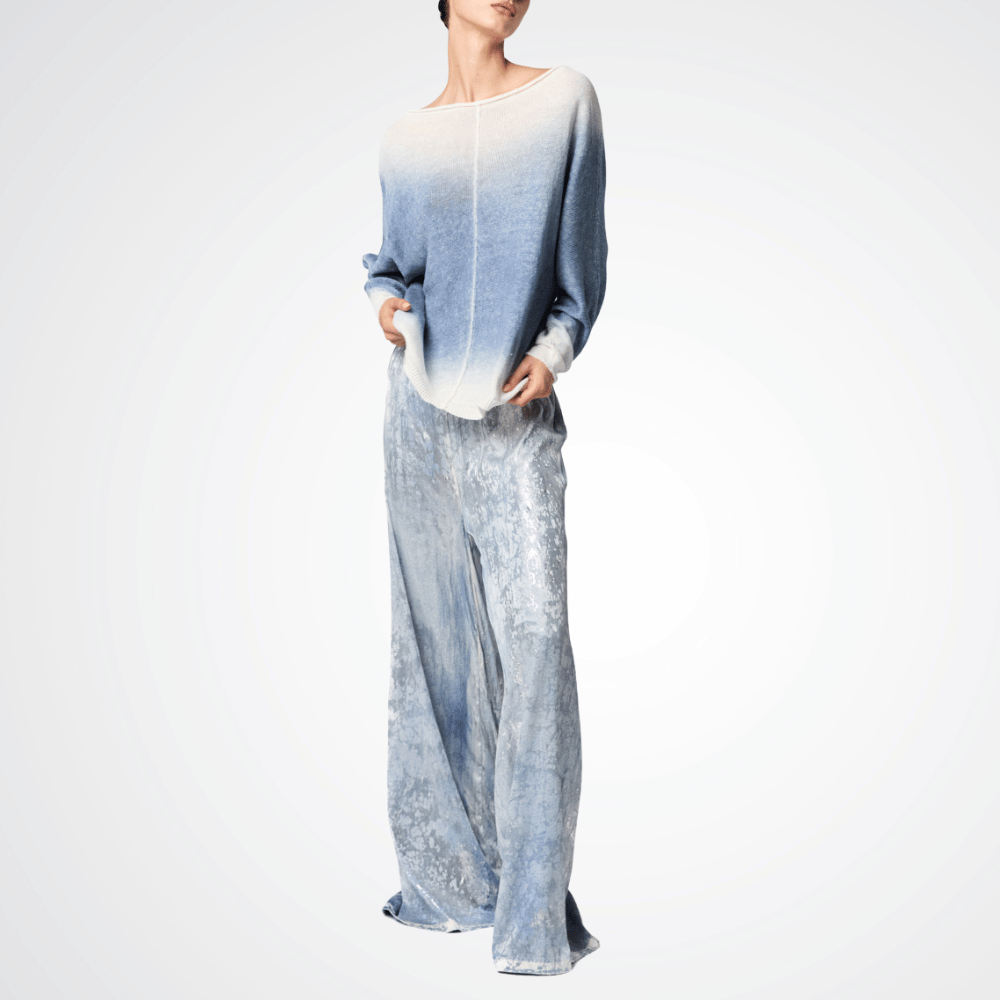 Avant Toi Gradient Effect Linen Boat Neck Pullover in Titanium Avant Toi Luxury knitwear stockist Australia Riada Concept online Sydney Designer fashion shop online and in store High End fashion boutique Sydney Australia Riada Concept