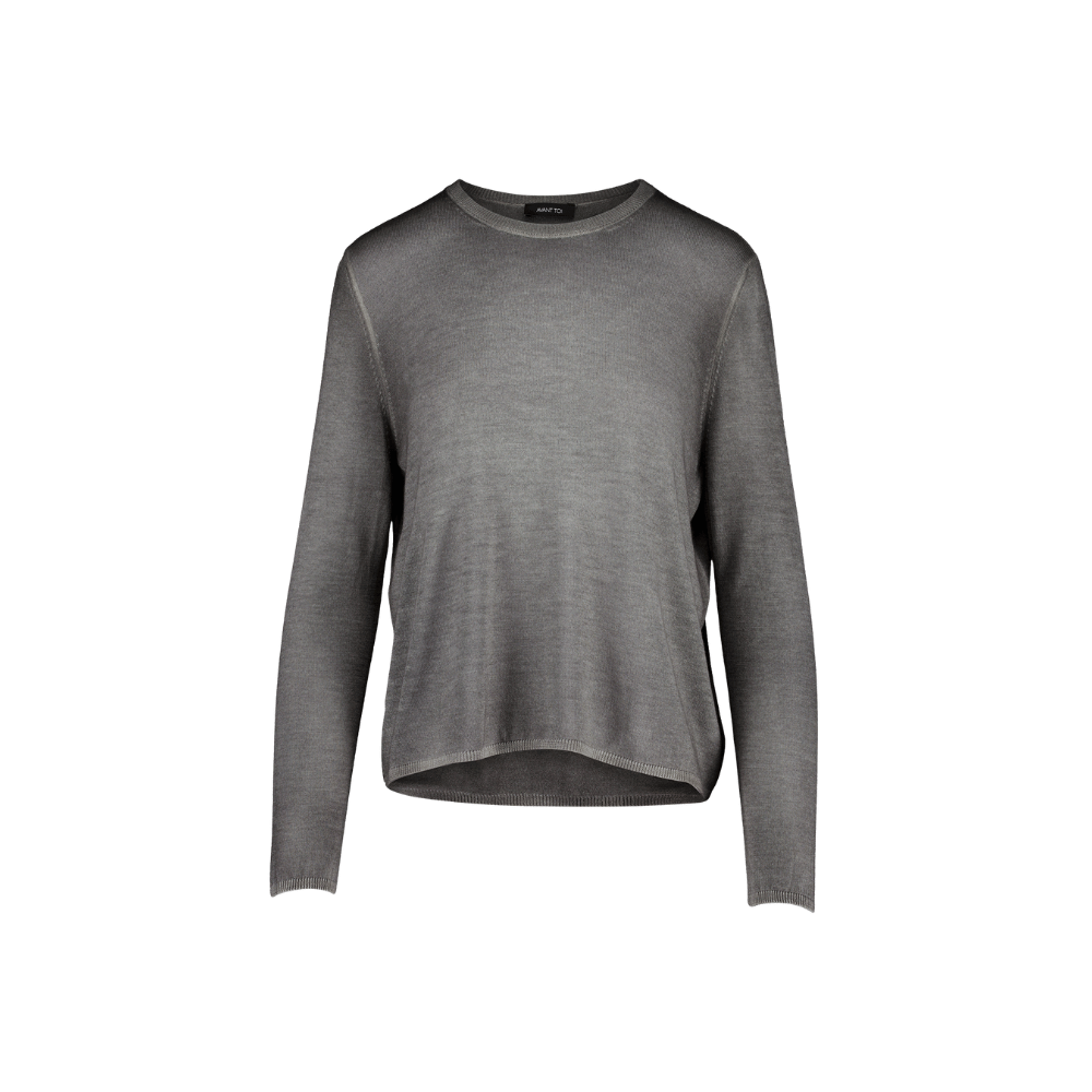 Avant Toi Hand-Painted Cashmere Silk Round Neck Pullover in Fango – International designer fashion boutique Australia Riada Concept Woollahra