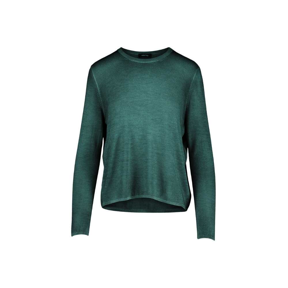 Avant Toi Hand-Painted Cashmere Silk Round Neck Pullover in Menta – International designer fashion boutique Australia Riada Concept Woollahra