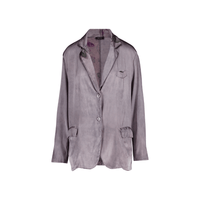 Avant Toi Hand-Painted Stretch Silk Patchwork Blazer in Ash – International designer fashion boutique Australia Riada Concept Woollahra