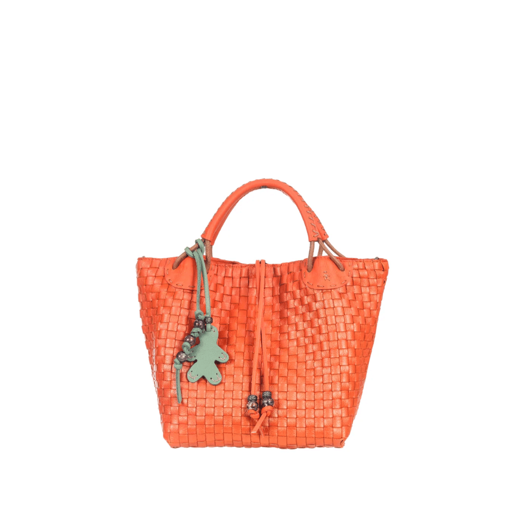 Henry Beguelin Small Size Daria Lace Intreccio Laminato Bag in Orange BD5926 HENRY BEGUELIN Designer fashion handbags shop online and in store High End fashion boutique Sydney Australia Riada Concept