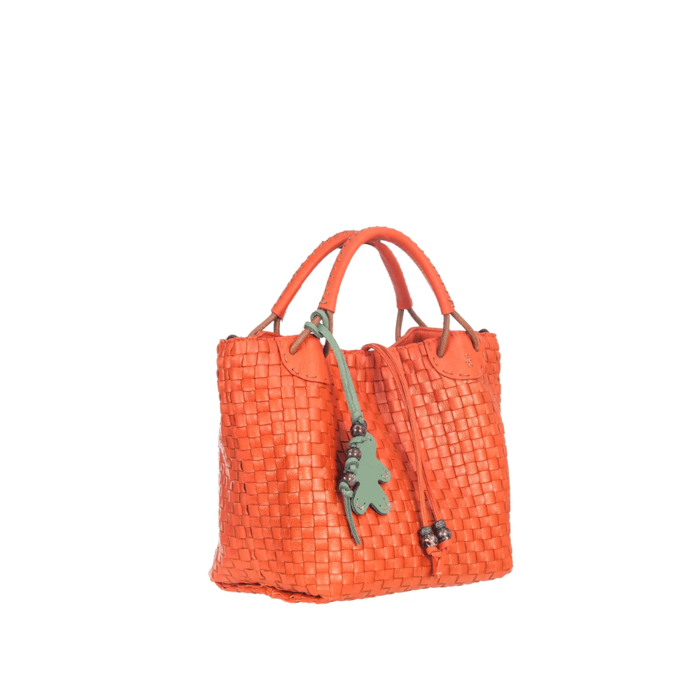 Henry Beguelin Small Size Daria Lace Intreccio Laminato Bag in Orange BD5926 HENRY BEGUELIN Designer fashion handbags shop online and in store High End fashion boutique Sydney Australia Riada Concept