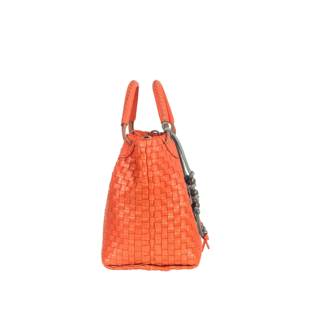 Henry Beguelin Small Size Daria Lace Intreccio Laminato Bag in Orange BD5926 HENRY BEGUELIN Designer fashion handbags shop online and in store High End fashion boutique Sydney Australia Riada Concept