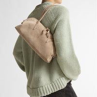 Bolla Bassa Softy Leather Shoulder Bag in Beige by Henry Beguelin, shoulder bag at Riada Concept, Woollahra Sydney
