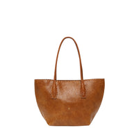 Henry Beguelin Shopper Medium leather tote in camel Old Iron lambskin, front view
