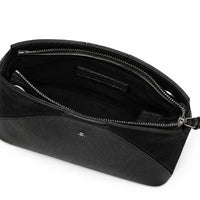 Henry Beguelin Volta Small crossbody bag in nero black, interior view with black lining and inner zip pocket
