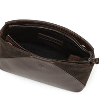 Henry Beguelin Volta Small crossbody bag in T. Moro, interior view with black lining and inner zip pocket