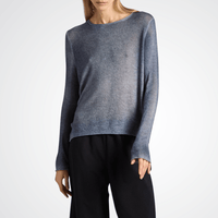 Avant Toi Bicolour Light Cashmere Round Neck Sweater in Midnight Carruba – International Designer Fashion Boutique Australia Riada Concept Woollahra
