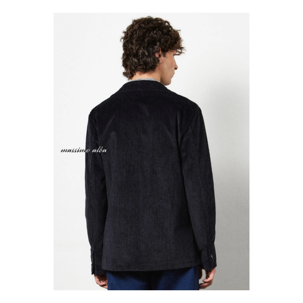 Baglietto Unstructured Blazer Patch Pockets in Dark Blue