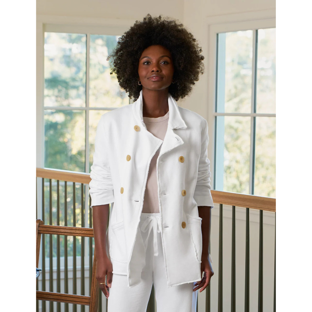 Frank & Eileen Belfast English Peacoat triple fleece in white