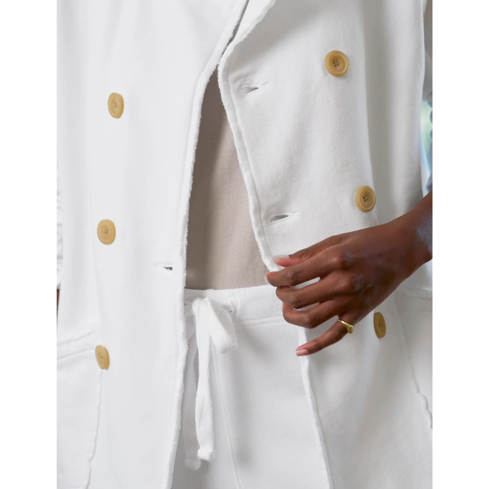Frank & Eileen Belfast English Peacoat triple fleece in white