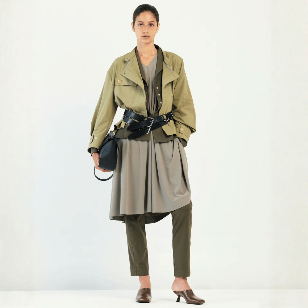 HIGH Everyday Couture Blogger Single-Breasted Jacket in Olive Green - International designer fashion boutique Australia Riada Concept Woollahra