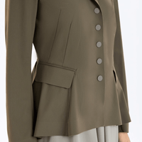 HIGH Everyday Couture Blogger Single-Breasted Jacket in Olive Green - International designer fashion boutique Australia Riada Concept Woollahra