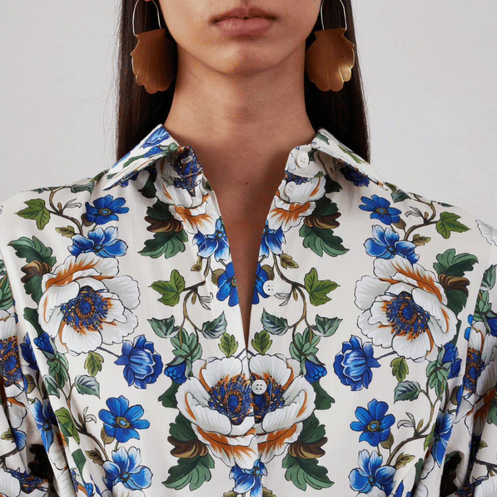 Borgo de Nor Posie Cotton Maxi Dress in Vine Flower Print - luxury designer floral dress Sydney. Spring races, wedding guest dress. Borgo De Nor Dresses Online Australia. Designer fashion shop online and in store High End fashion boutique Sydney Australia Riada Concept