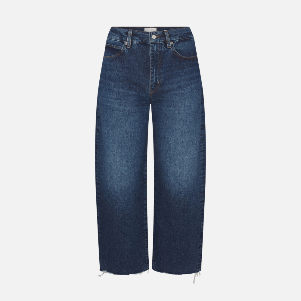 Bow High-Rise Barrel Jeans in Acumen