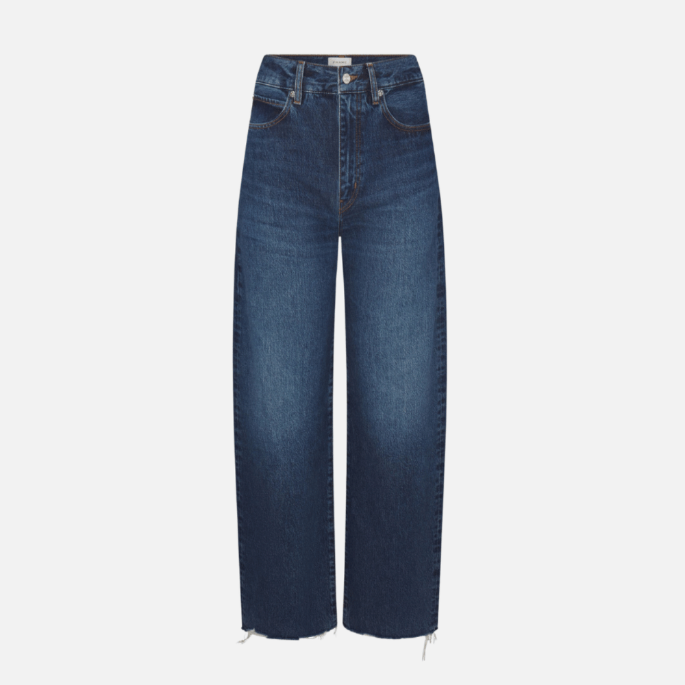 FRAME Bow High-Rise Barrel Jeans in Acumen FRAME designer denim at Riada Concept luxury fashion boutique Woollahra Sydney Australia