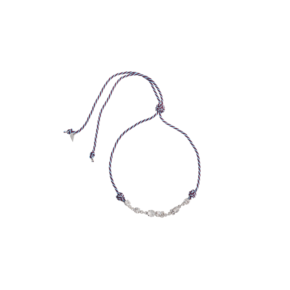Forte Forte Braided Viscose Cord Crystal Necklace in Grape