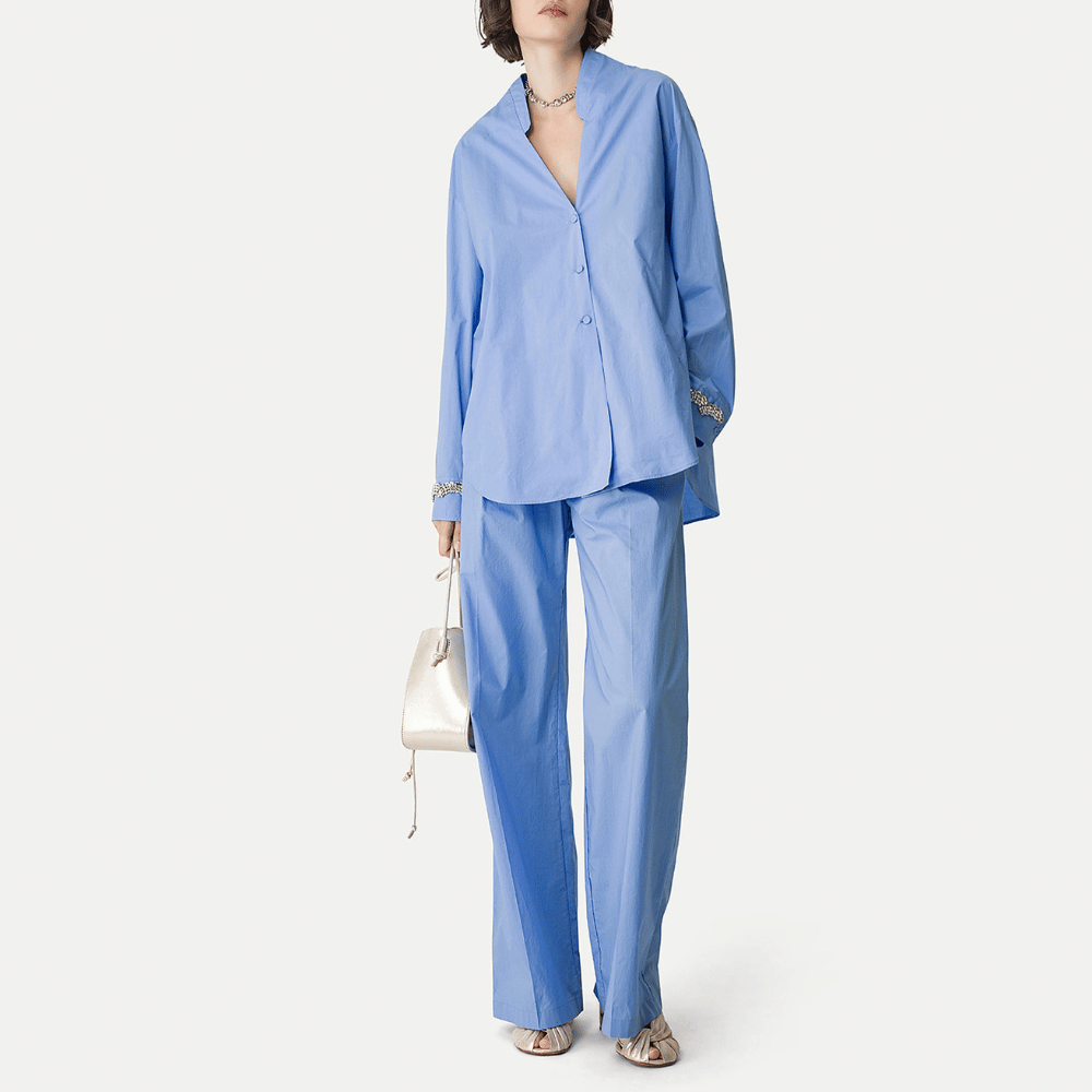 Forte Forte Braided Viscose Cord Crystal Necklace in Grape