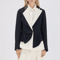 HIGH Everyday Couture Brazen Tailored Jacket in Navy and White - International designer fashion boutique Australia Riada Concept Woollahra