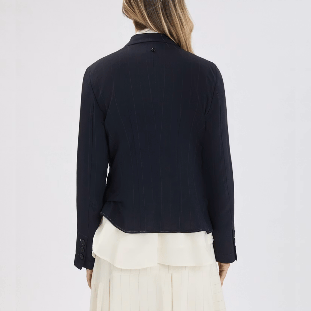 HIGH Everyday Couture Brazen Tailored Jacket in Navy and White - International designer fashion boutique Australia Riada Concept Woollahra