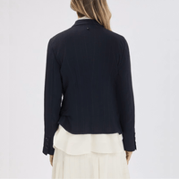 HIGH Everyday Couture Brazen Tailored Jacket in Navy and White - International designer fashion boutique Australia Riada Concept Woollahra