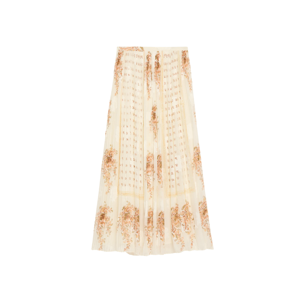 Ulla Johnson Brion Long Pleated Skirt in Alabaster ULLA JOHNSON Designer fashion shop online and in store High End fashion boutique Sydney Australia Riada Concept