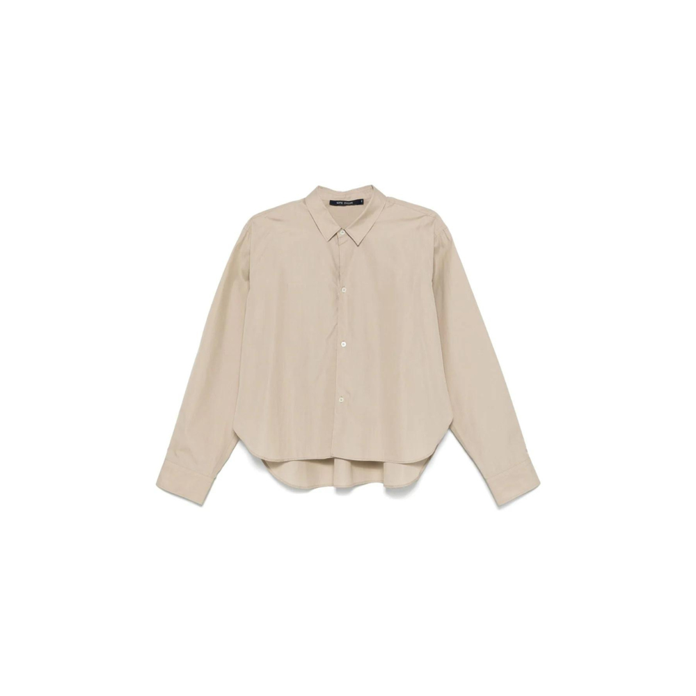 Brit Cropped Shirt in Stone