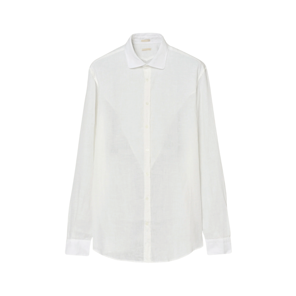 Massimo Alba Menswear Long Sleeve Canary Linen Shirt in White MASSIMO ALBA ITALIAN MENSWEAR shop at Riada Concept Luxury International Designer Boutique in store and online Sydney