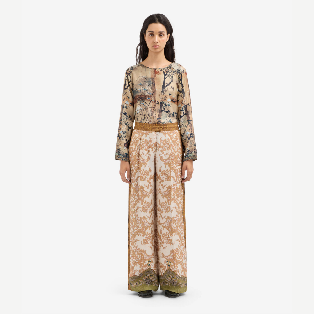Pierre-Louis Mascia CIALDA Paisley di Seta Silk Trousers
