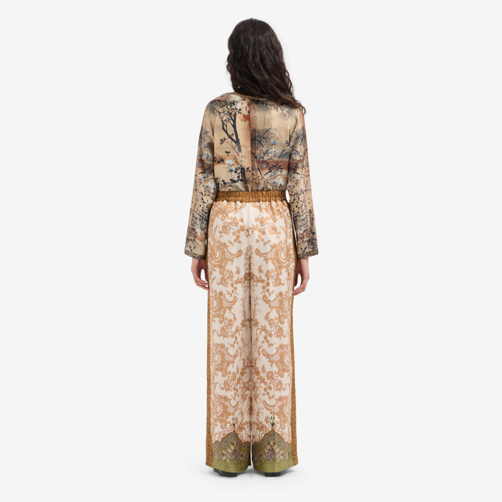 Pierre-Louis Mascia CIALDA Paisley di Seta Silk Trousers