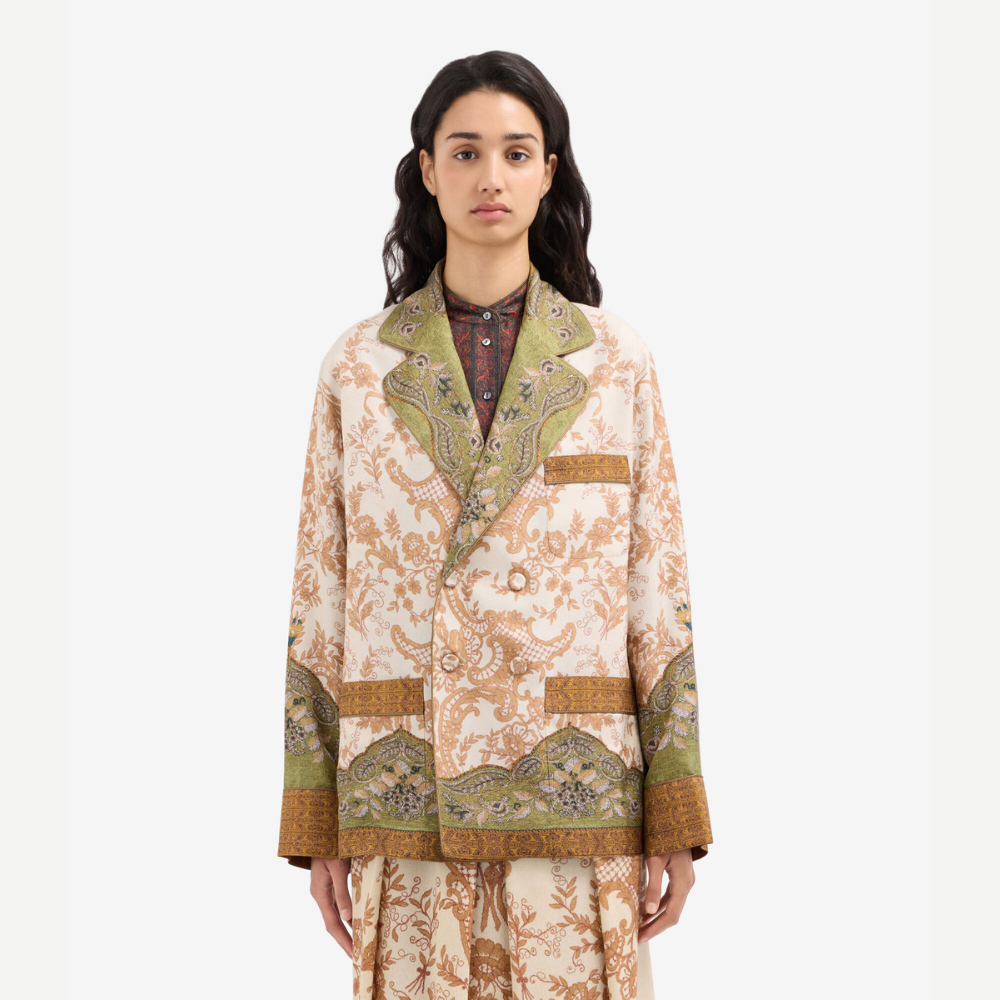 CIALDA Ventaglio di Muschio Silk Jacket