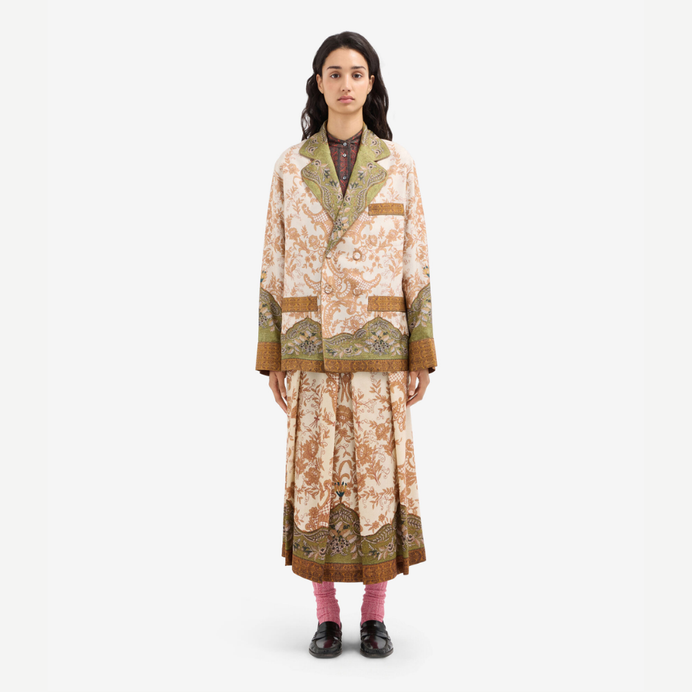 CIALDA Ventaglio di Muschio Silk Jacket