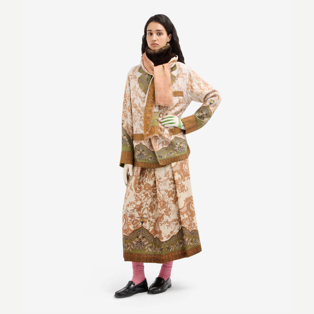 CIALDA Ventaglio di Muschio Silk Jacket