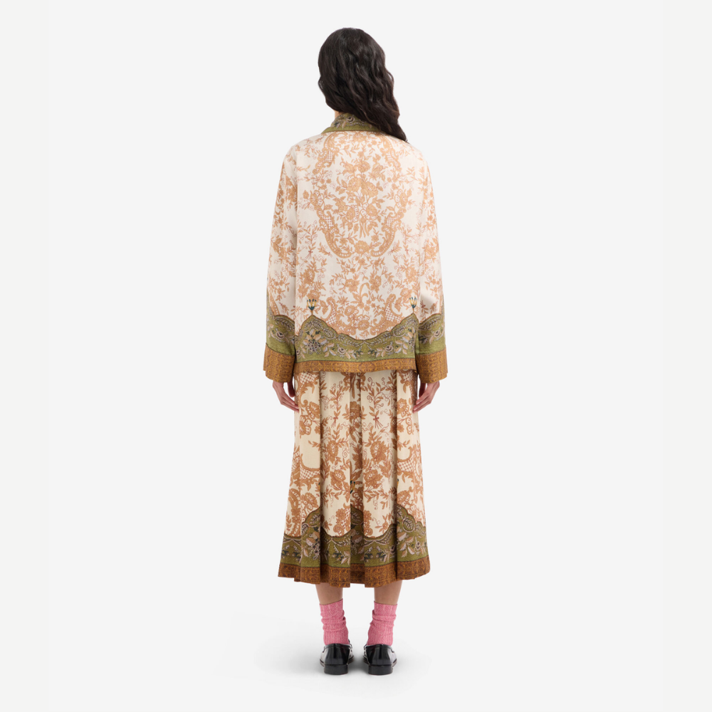 CIALDA Ventaglio di Muschio Silk Jacket