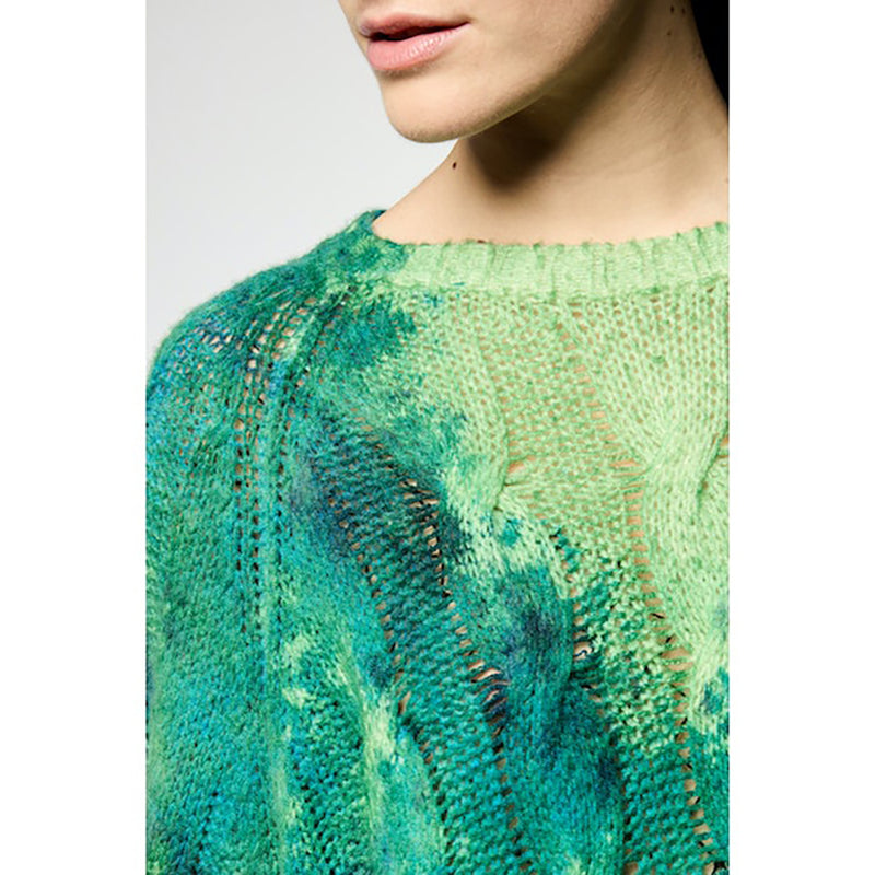 Cable Camouflage Sweater in Wild