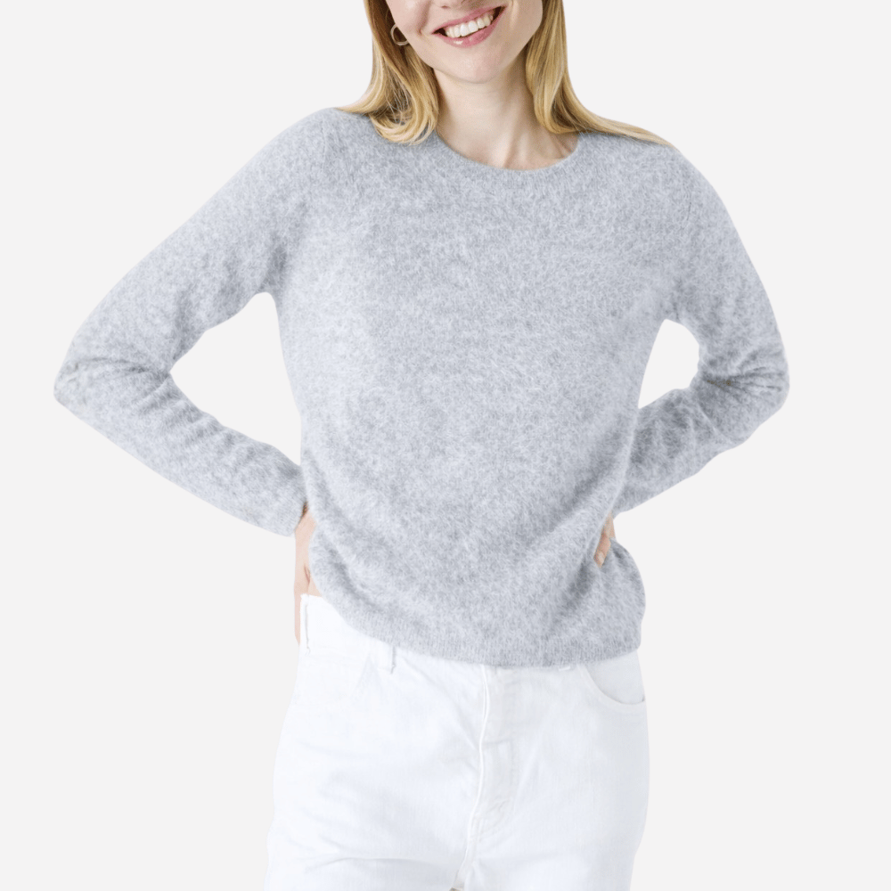 Absolut Cashmere Cali Crew Neck Sweater in Light Heather Grey – International designer fashion boutique Australia Riada Concept Woollahra