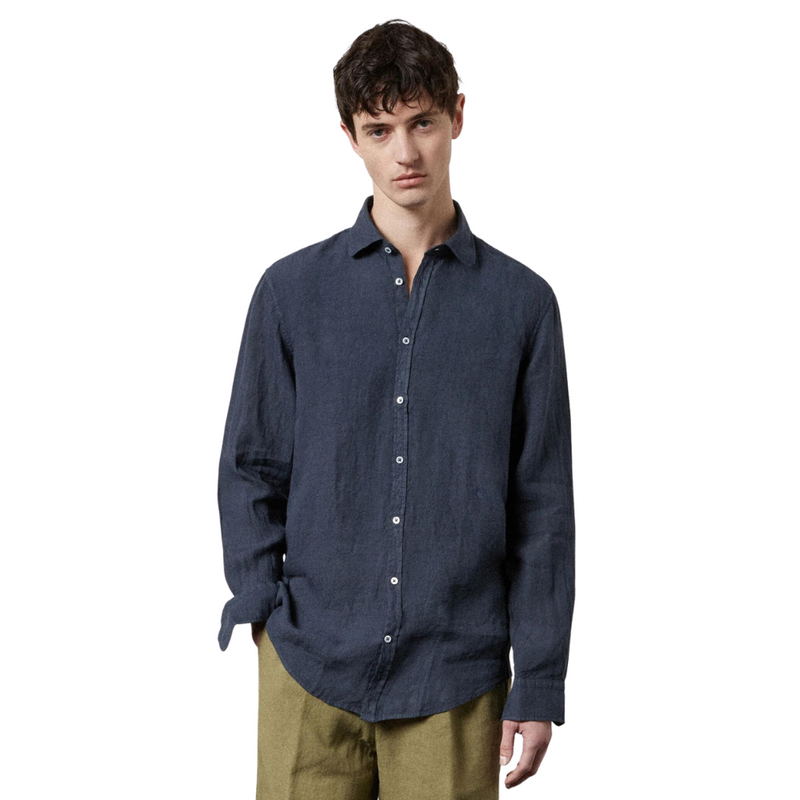 Canary Linen Canvas Shirt in Blu