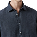 Canary Linen Canvas Shirt in Blu