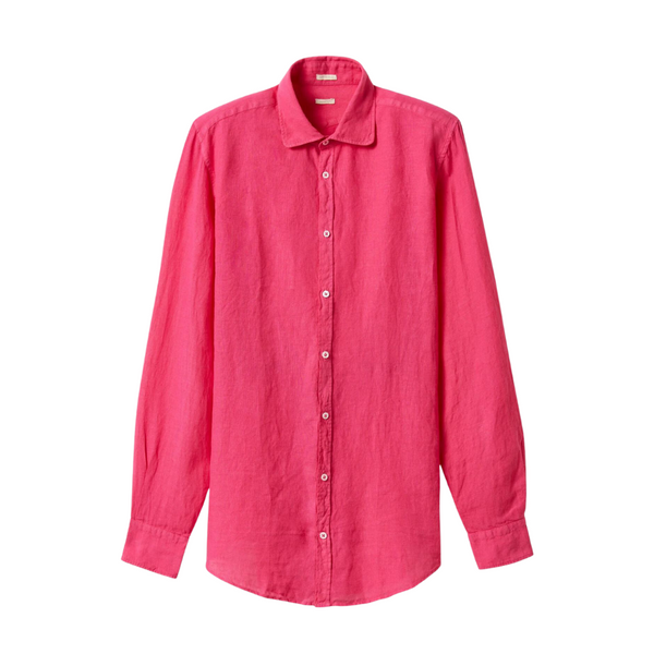 Canary  Linen Canvas Shirt in Cherry