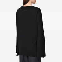 Alberta Ferretti Cape-Sleeve Wool V-Neck Knit Top in Black – International designer fashion boutique Australia Riada Concept Woollahra