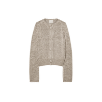 Forte Forte Cashmere Silk Mohair Cardigan Mandorla flat lay – International designer fashion boutique Australia Riada Concept Woollahra