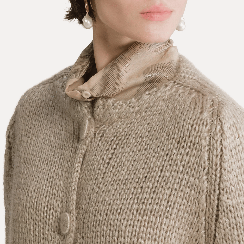 Forte Forte Cashmere Silk Mohair Cardigan Mandorla – International designer fashion boutique Australia Riada Concept Woollahra