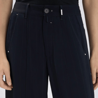 HIGH Everyday Couture Caught Out Palazzo Pants in Navy Blue Pinstripe - International designer fashion boutique Australia Riada Concept Woollahra
