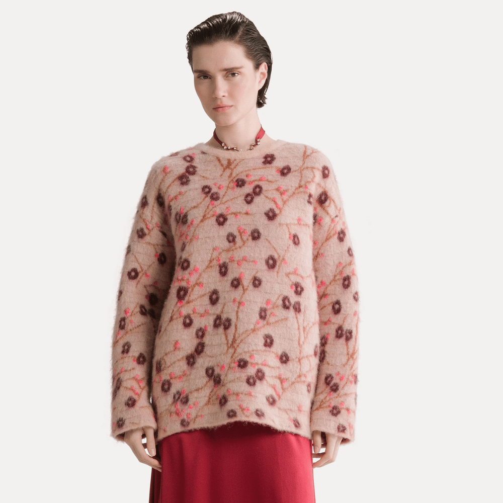 Forte Forte Cherry Blossom Gauze Jacquard Sweater Loto – International designer fashion boutique Australia Riada Concept Woollahra