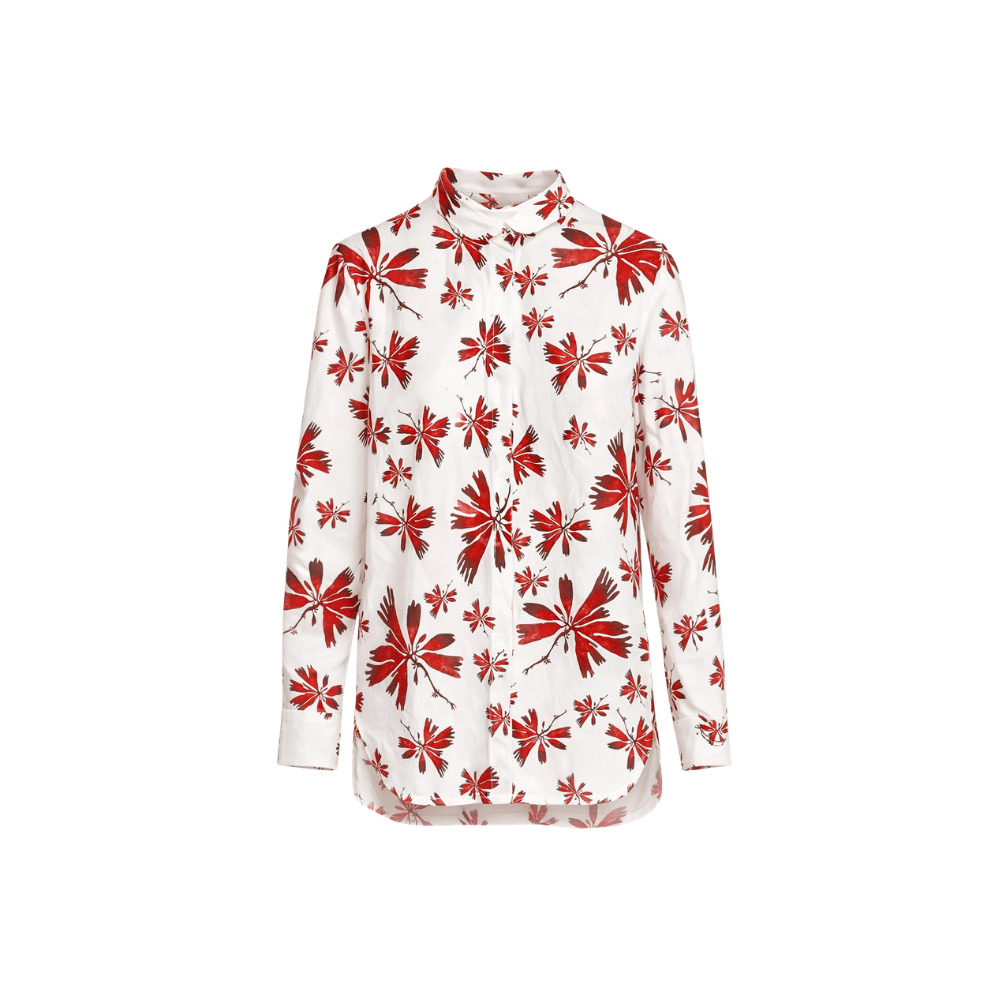Hannoh Wessel Christina Floral Cotton Shirt in Red Flower Print – International designer fashion boutique Australia Riada Concept Woollahra