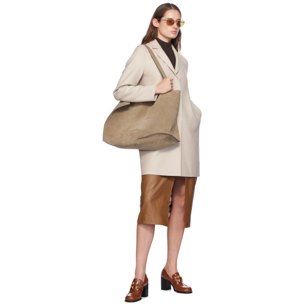 Women Cocoon Coat Light Pressed Wool in Cream